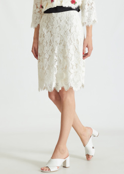 Кружевная юбка на резинке Dolce&Gabbana белого цвета, фото